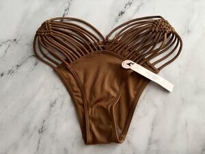 Victoria's Secret Swim Nwt Caramel Macrame Brazilian BikinI Bottom XL